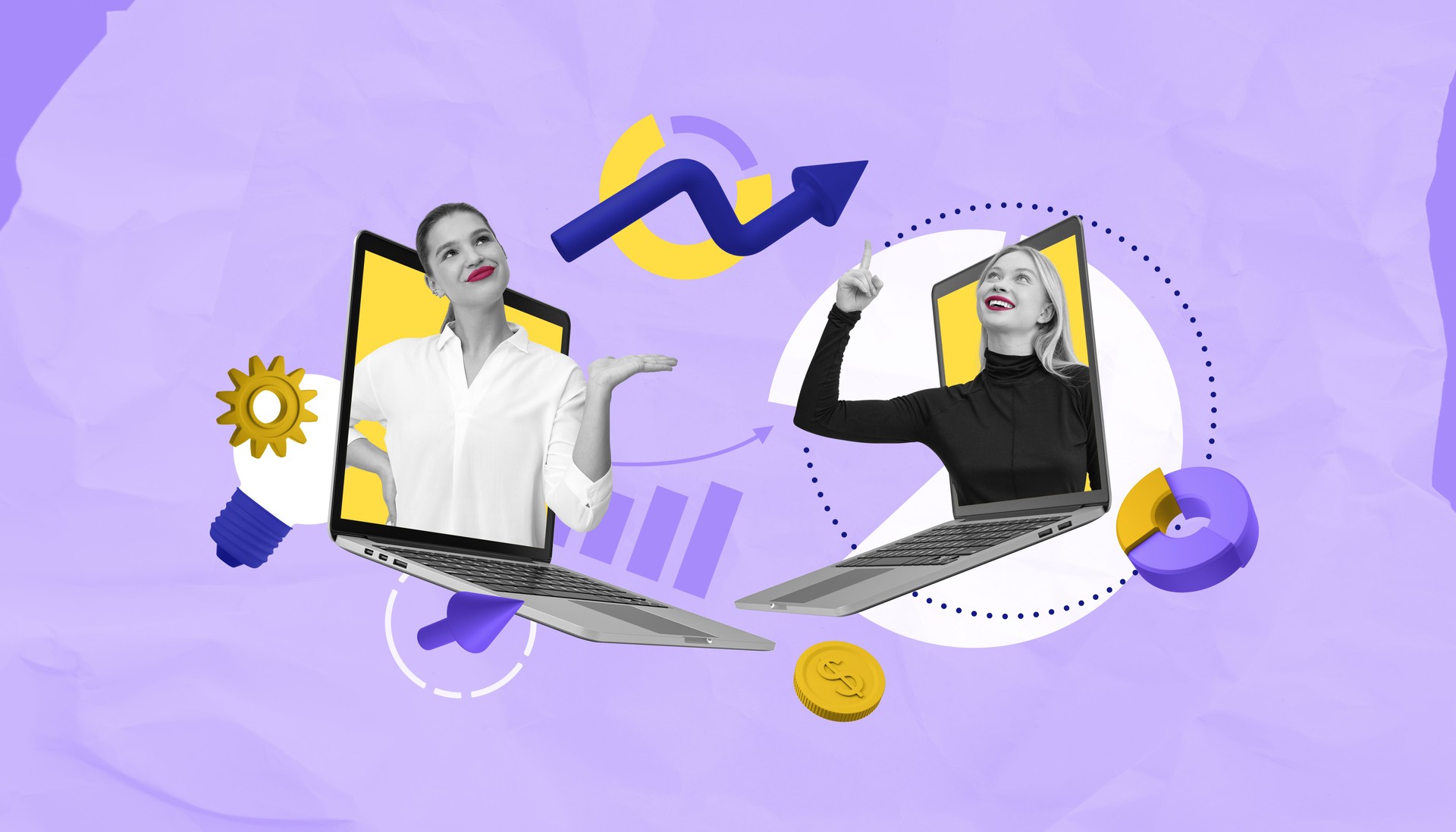 Business communication concept with virtual collaboration.